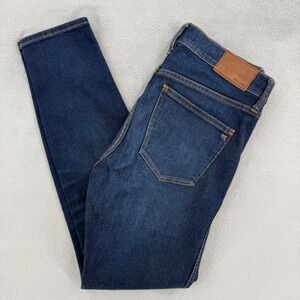 Madewell High Riser Skinny Jeans Dark Indigo Blue Stretch Denim Women's Size 28